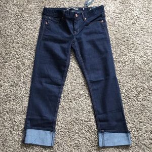 Express jeans. Cropped skinny dark wash. Size 6